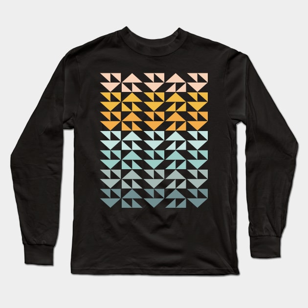 Colorful Tranquil Triangle Design Long Sleeve T-Shirt by ApricotBirch